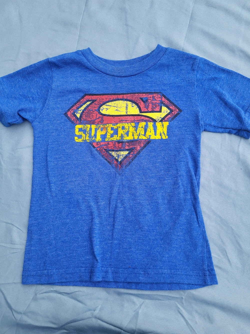DC Comics Blue Kids Superman Graphic Tee with Yellow Logo